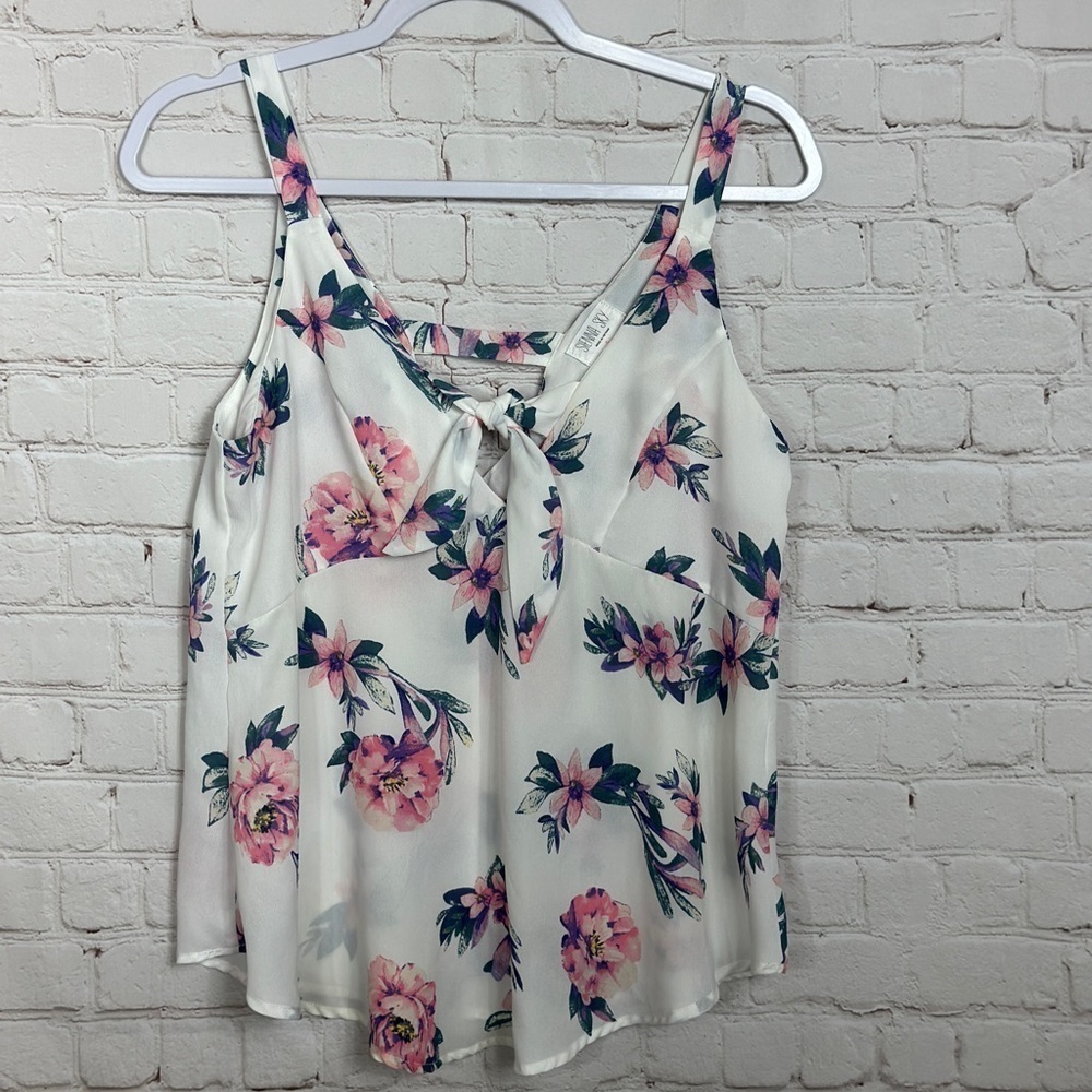 Sienna‎ Sky Womens sleeveless floral print blouse shirt top, sz S, GUC